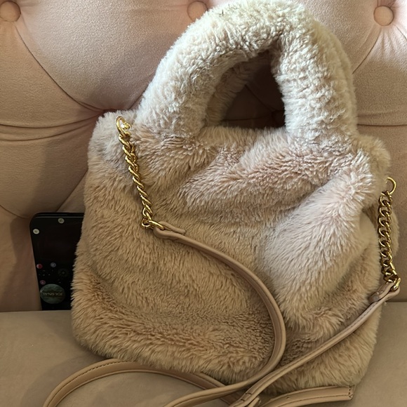 Juicy Couture Fluffy Faux fur light pink Mini Tote Bag - Picture 2 of 2